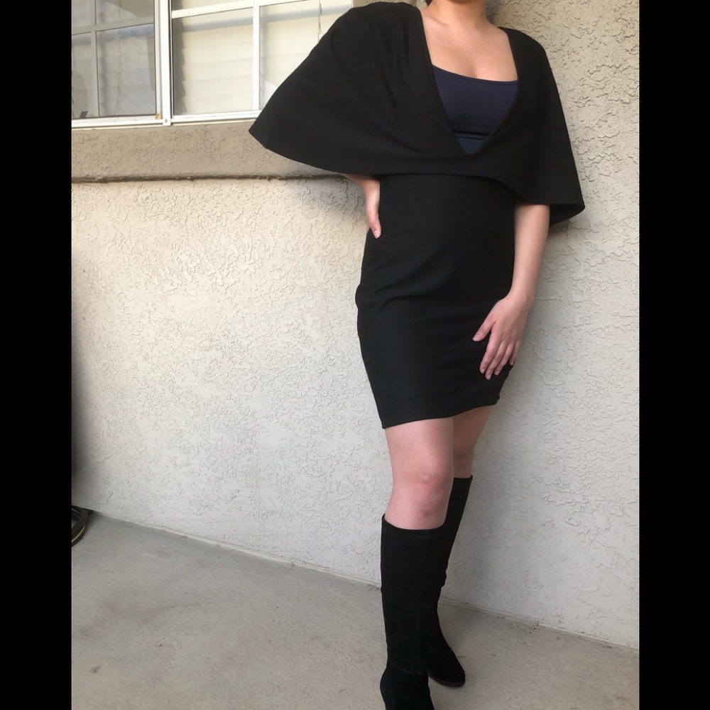 Black cape dress
